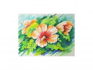 Как нарисовать красивые цветы сухой пастелью.