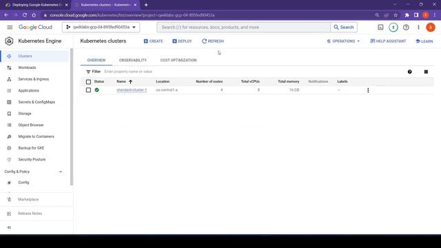Deploying Google Kubernetes Engine Qwiklab