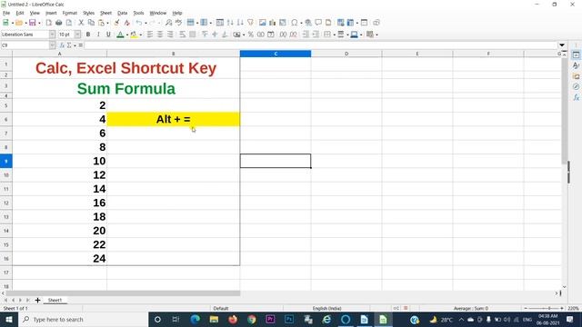 Libre office Calc Sum Formula Trick смотреть онлайн