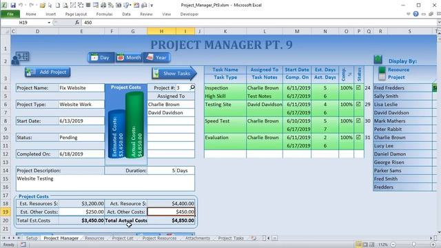 How To Add In Estimated & Actual Costs To your Projects [Excel Project Manager Pt 9] смотреть онлайн