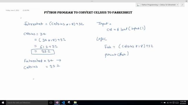 Python Program to Convert Celsius To Fahrenheit