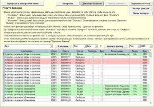 Программа "Аттестаты-СП" - учет бланков