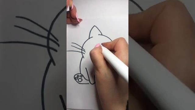 2. Творчество. Как нарисовать ребенку котенка. Нарисовать котика ребенку. #shorts