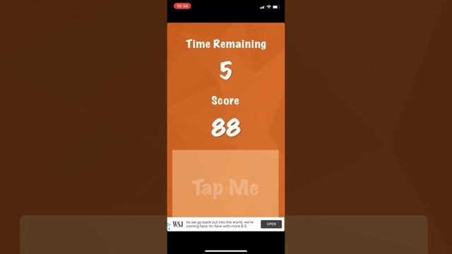 fastest mobile clicker world record (144 clicks in 10 seconds)