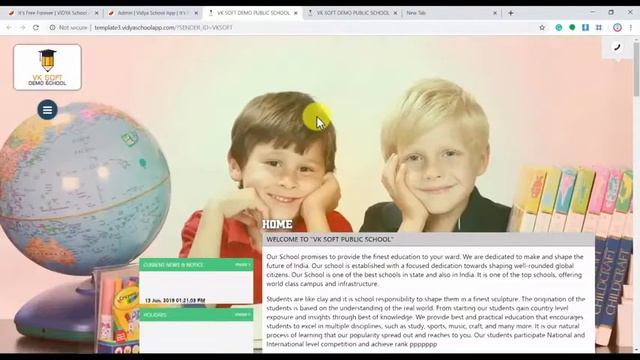 Change Template and Theme - Template, Theme | VIDYA School Website | VK SOFT