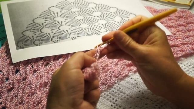 Шаль - бактус  рельефными столбиками, Crochet Shawl ,( шаль№78)