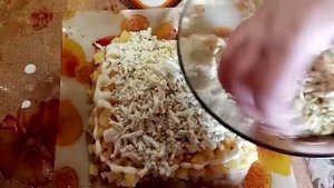 Салат к праздничному столу. Салат с ананасом. Очень вкусный. Как приготовить салат с ананасом