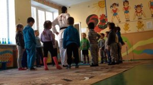Тренировка детей таеквондо ВТФ в дестком саду. 3-5 лет.