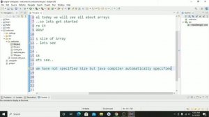 Eclipse:- Arrays in Java