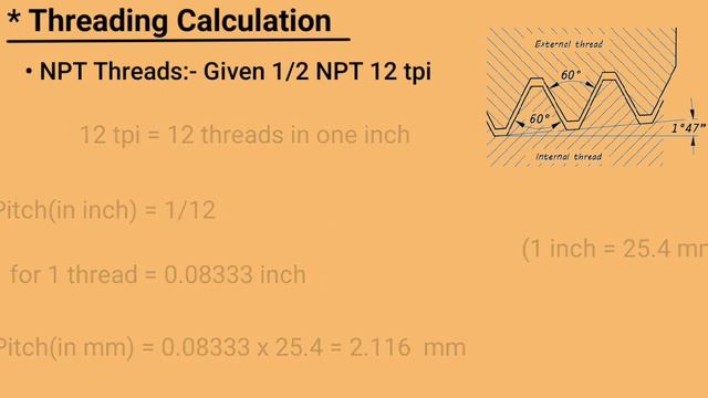 How to make threading calculations ?|| NPT Threading Calculation|| BSW & NPT Threads ?????? смотреть онлайн