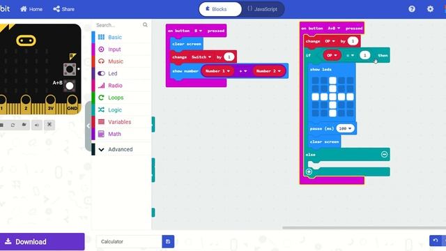Micro:bit calculator tutorial in MakeCode смотреть онлайн