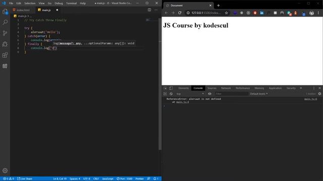#8 Error Handling - JavaScript Beginner Series | VanillaJS | Tutorial