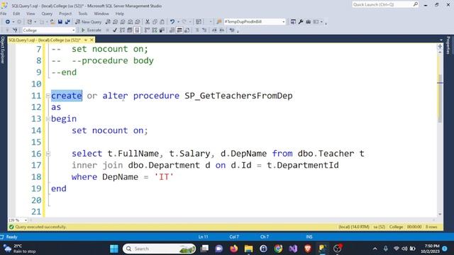 Stored Procedure in SQL Server | SQL SERVER | Lecture-27 | In Nepali Language.