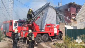 Пожар в переулке Учебный в Воронеже