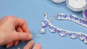 A beaded necklace and crystals easy - a tutorial for beginners!