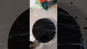 Часы из эпоксидной смолы. Чёрный мрамор.