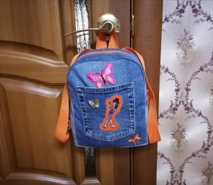 Детский рюкзак из старых джинсов своими руками.