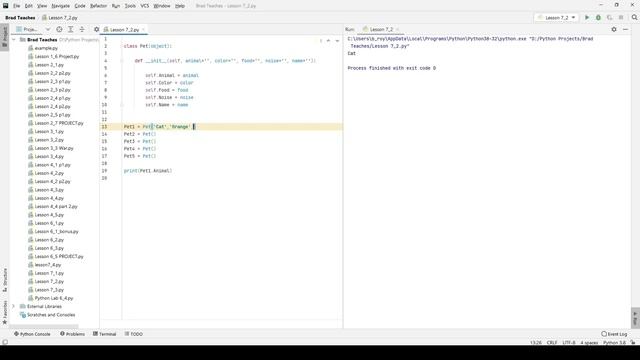 Python Lesson 7.2: Lab - Pet Class