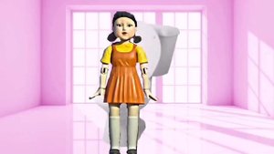 Кукла из ИГРЫ В КАЛЬМАРА КАКАЕТ в ТУАЛЕТЕ. Игра в кальмара песня куклы. Игра в кальмара кукла