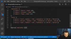 PYTHON Ejercicio.-13 Crear una empresa de venta de autos con un diccionario [35]????