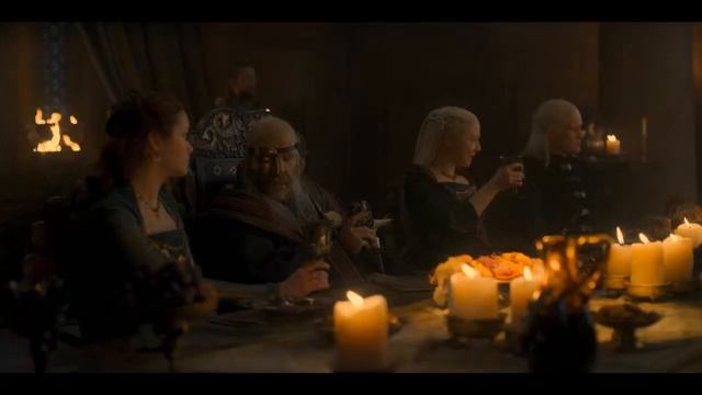 Dinner toasts started by Rhaenyra, calm before the storm; House of the Dragon 1x8 смотреть онлайн