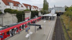 Arrival and departure of DBAG class 430 EMU in Leinfelden-Echterdingen (D)