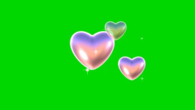Футаж для видео монтажа Неоновые розовые сердечки на зеленом фоне Хромакей смотреть онлайн