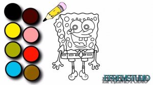 Как нарисовать Спанч Боба Раскраска Рисуем Спанча How to draw SpongeBob coloring book