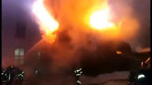 Пожар на Ткацкой улице в Москве (Семеновская) / Fire in Moscow Semenovskaya