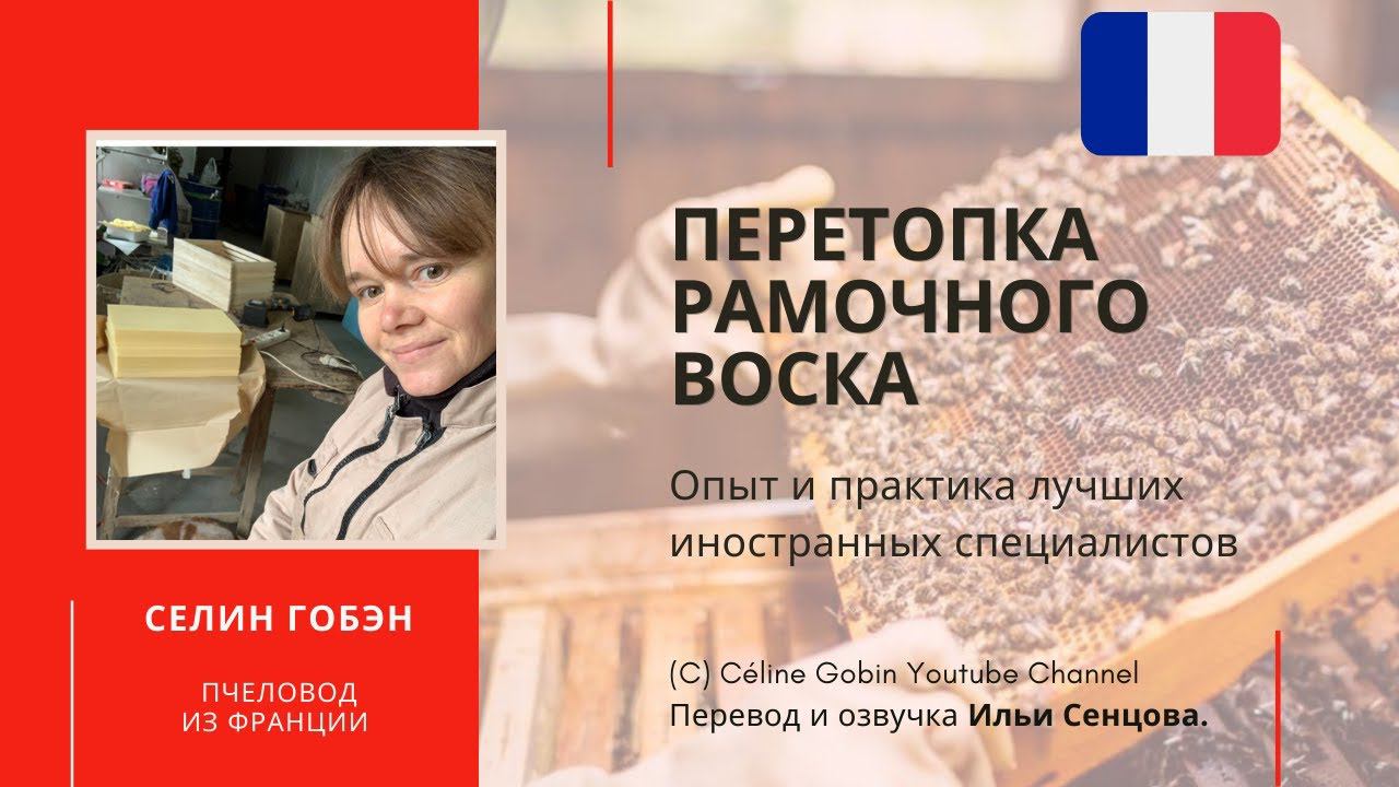 Перетопка рамочного воска и дезинфекция рамок на пасеке Селин Гобэн (Франция)
