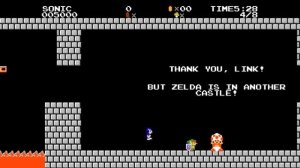 Super Mario Bros. 1 (NES) - Sonic & Link Playable (Sonic Boll 2.0). ᴴᴰ