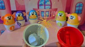 Учим Цвета. Разноцветные Обезьянки с Сюрпризом! Учим Цифры!Цветные Обезьянки Развивающие  Мультики