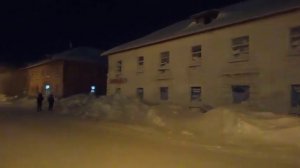 Воркута посёлок Северный, центральная площадь ночью