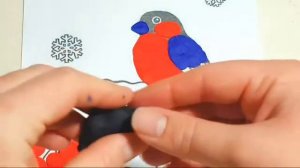 Учимся лепить Лепка из пластилина для детей Снегирь на ветке Поделки из пластилина Зимние поделки