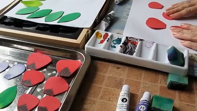 Foampaper coloring - как окрасить фоамиран. Мастер класс.