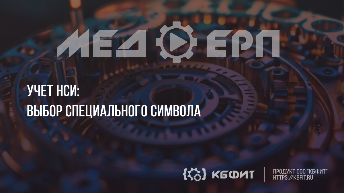 КБФИТ: МЕДЕРП. Учет НСИ: Выбор специального символа