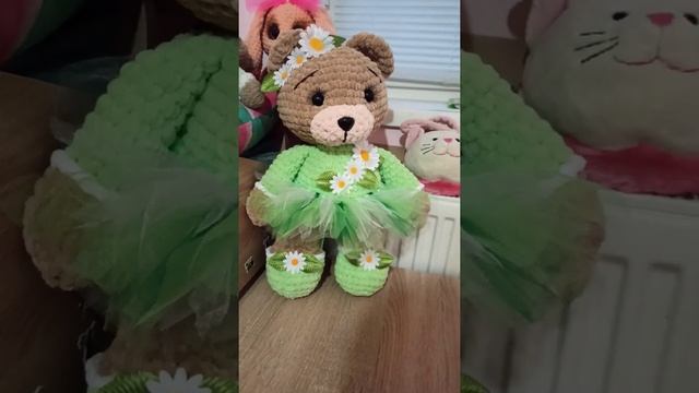 Большой мишка амигуруми 50 см