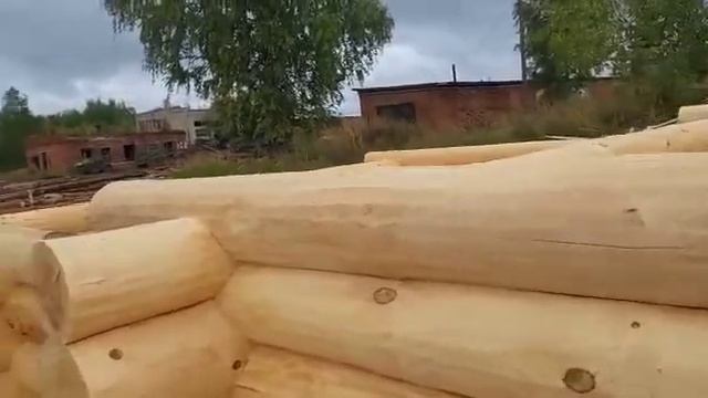 Сруб 2.4×5.4 метров, рубка в "чашу", будущая баня на дачном участке смотреть онлайн