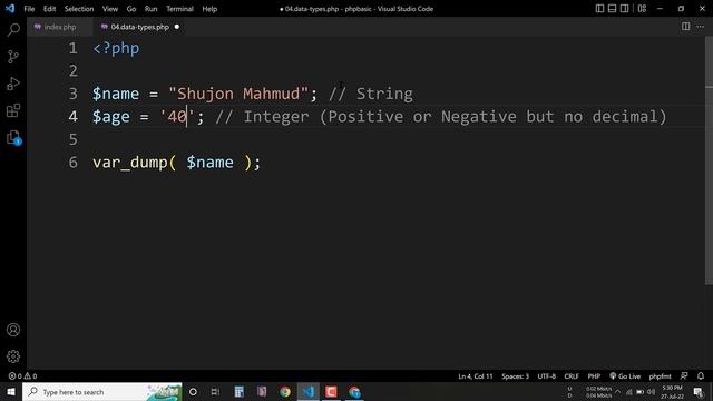 04. PHP Data Types - String, Integer, Float, Boolean, NULL | PHP Bangla Tutorial