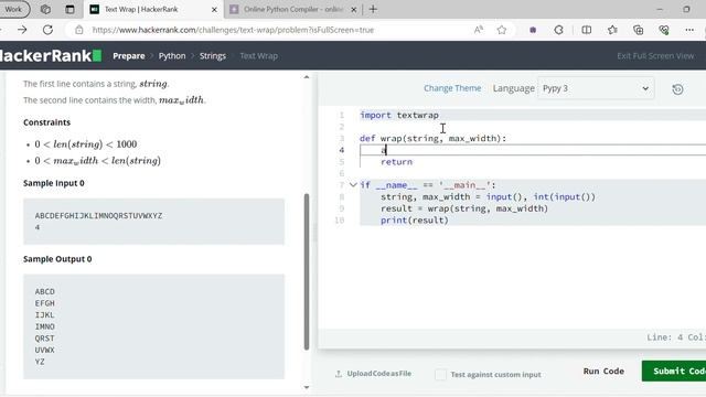 Text Wrap #21 | Hackerrank | Python Programming | Telugu смотреть онлайн