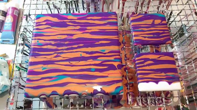 Peace & Love! 2 canvases & 2 coasters #AcrylicPouring смотреть онлайн