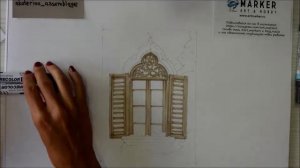 Видеоуроки рисования / Рисуем старинное окно