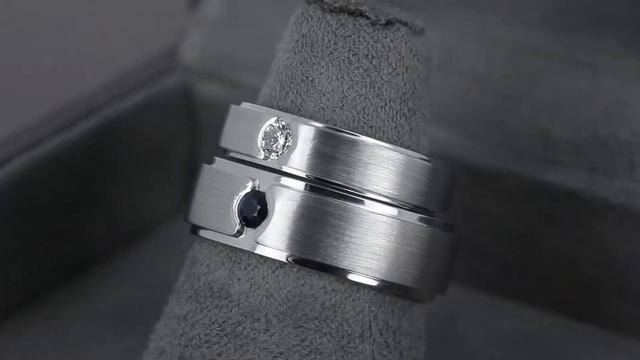 Матовые обручальные кольца с бриллиантом и сапфиром смотреть онлайн