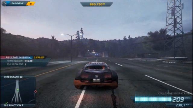NFS Most Wanted Bugatti veyron max speed 451km/h impressive ! смотреть онлайн