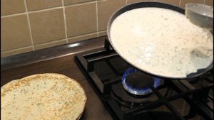 Блины с ветчиной и сыром. Тонкие блинчики на молоке.