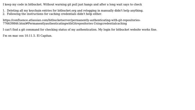 Apple: bitbucket authentication is failing смотреть онлайн