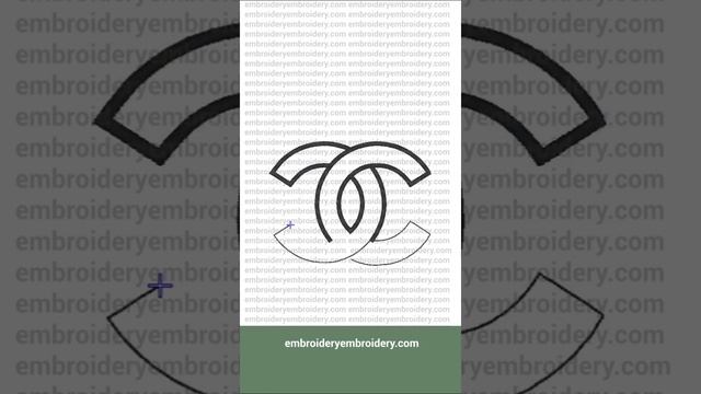 Chanel sign outline logo machine embroidery design files instant download