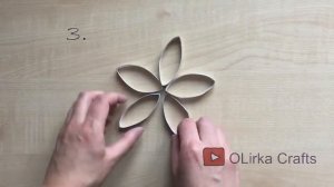 Снежинки из втулок от туалетной бумаги | Snowflakes from toilet paper rolls