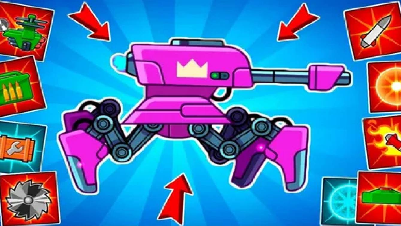 Эпический танк АРАХНИД со всеми Бустерами сражается в боях 1 на 1 и 2 на 2 // Hills of Steel смотреть онлайн