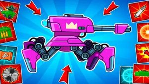 Эпический танк АРАХНИД со всеми Бустерами сражается в боях 1 на 1 и 2 на 2 // Hills of Steel